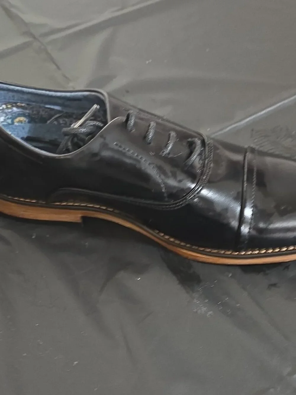 Bruno Marc Men's Black Patent Leather Cap Toe Oxford Dress Shoes Size 3